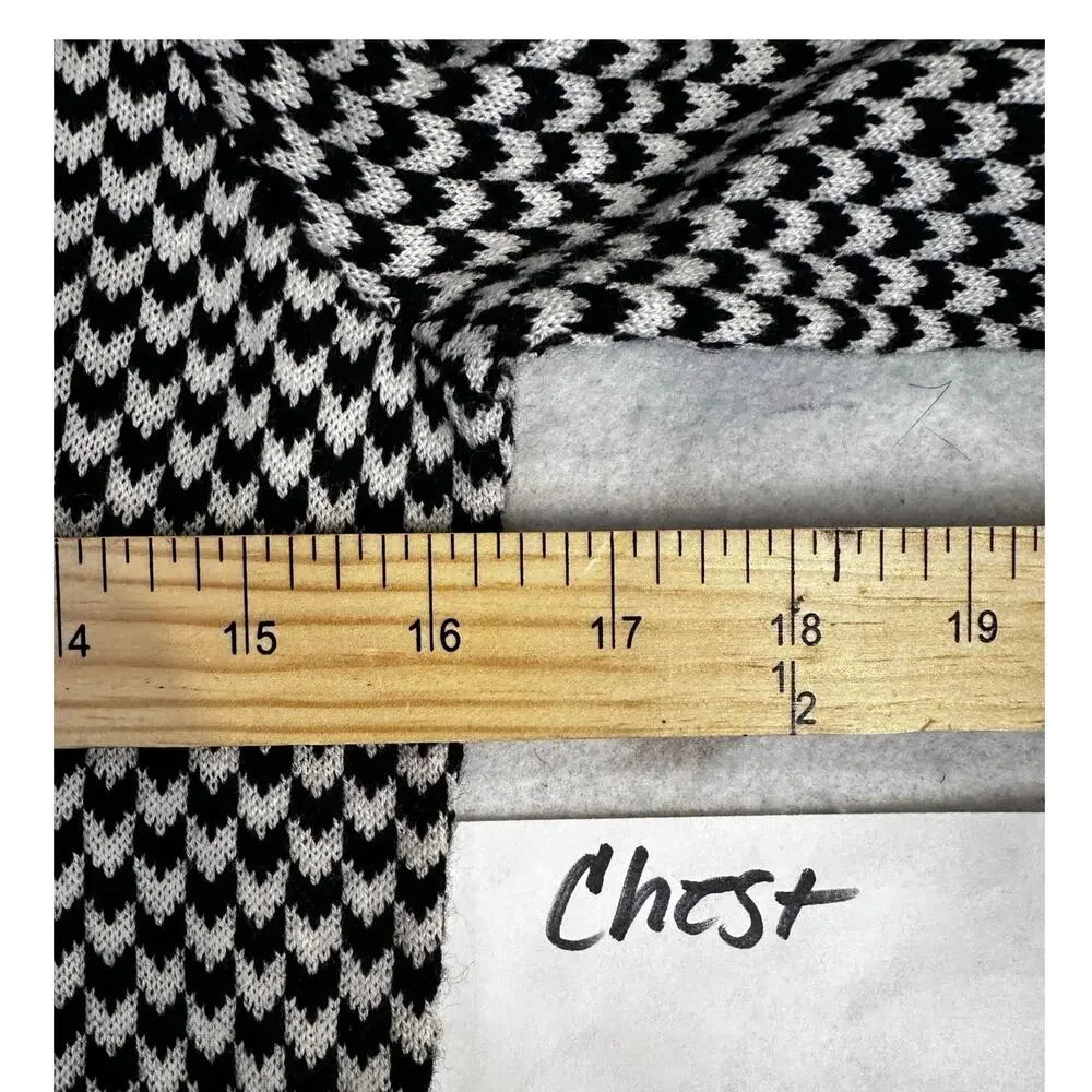 Joie xs black white cashmere sweater wool herringbone academia goth steampunk - Picture 8 of 11